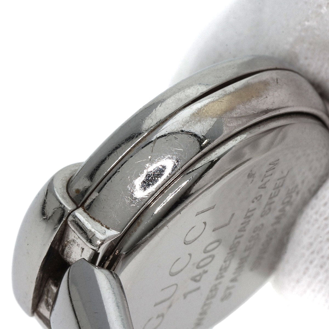 GUCCI Watches Quartz 1400L Stainless Steel , Stainless Steel Silver round face bangle black dial Women Used Authentic