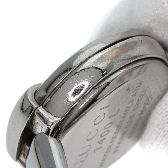 GUCCI Watches Quartz 1400L Stainless Steel , Stainless Steel Silver round face bangle black dial Women Used Authentic