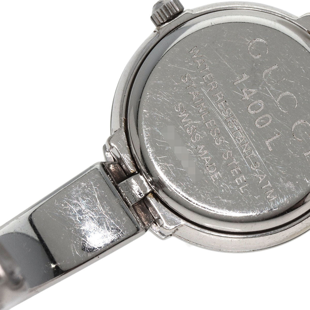 GUCCI Watches Quartz 1400L Stainless Steel , Stainless Steel Silver round face bangle black dial Women Used Authentic