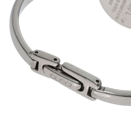 GUCCI Watches Quartz 1400L Stainless Steel , Stainless Steel Silver round face bangle black dial Women Used Authentic