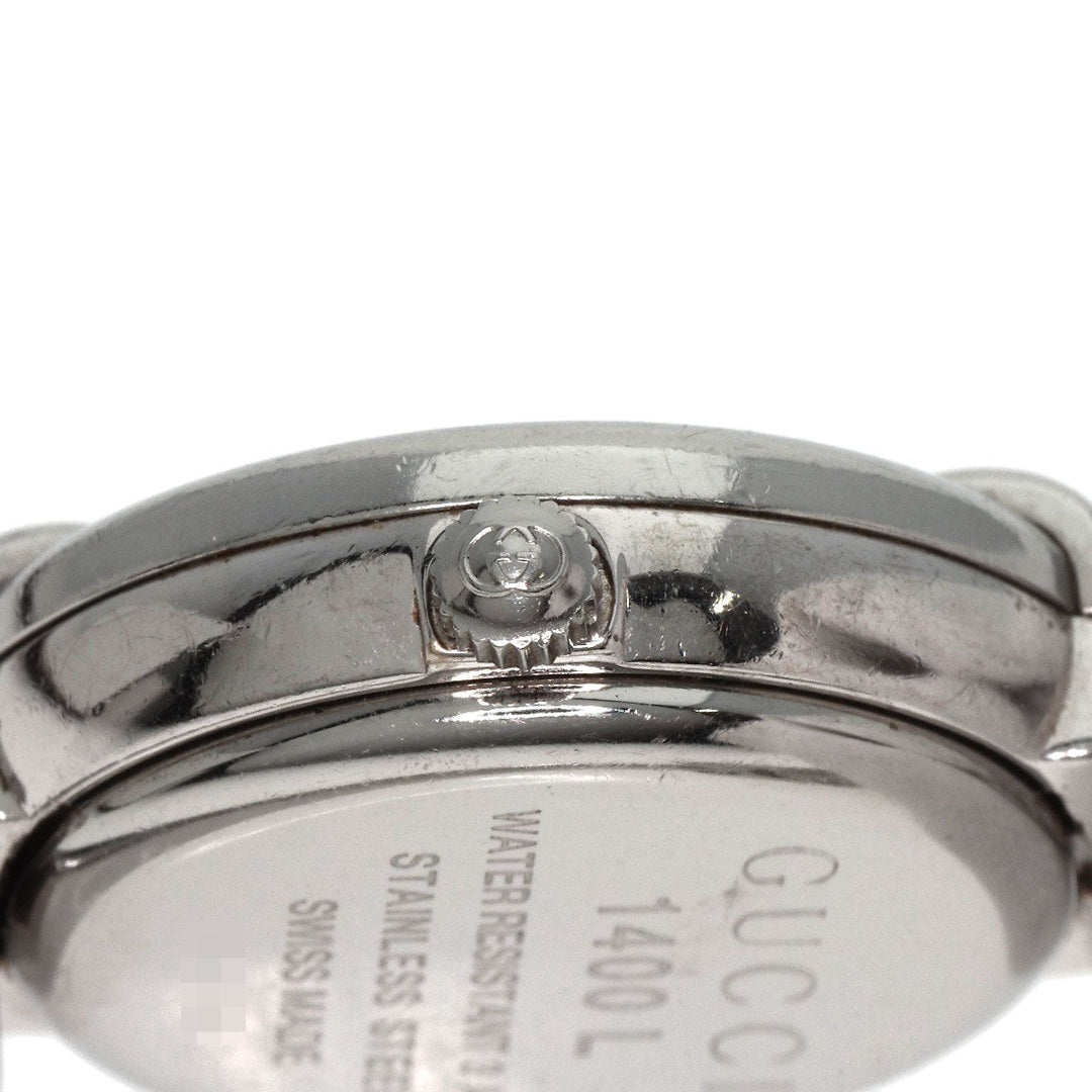 GUCCI Watches Quartz 1400L Stainless Steel , Stainless Steel Silver round face bangle black dial Women Used Authentic