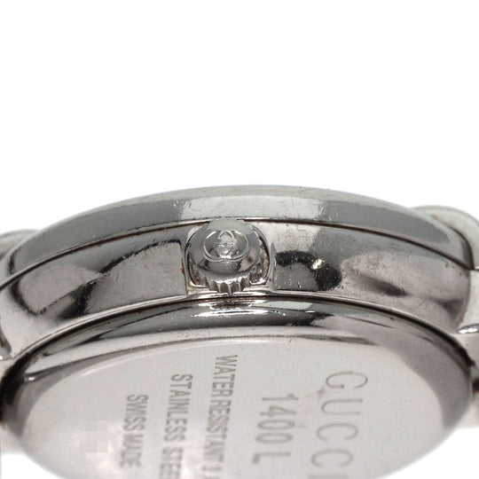 GUCCI Watches Quartz 1400L Stainless Steel , Stainless Steel Silver round face bangle black dial Women Used Authentic
