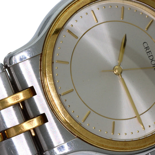 SEIKO Watches Quartz 9571-6020 Stainless Steel gold CREDOR round face Silver dial