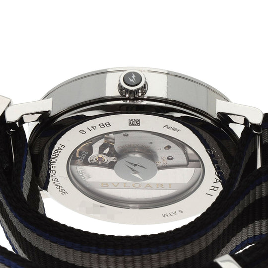 BVLGARI Watches Mechanical Automatic BB41S Stainless Steel, Nylon Silver bulgari bulgari fragment black dial mens Used Authentic