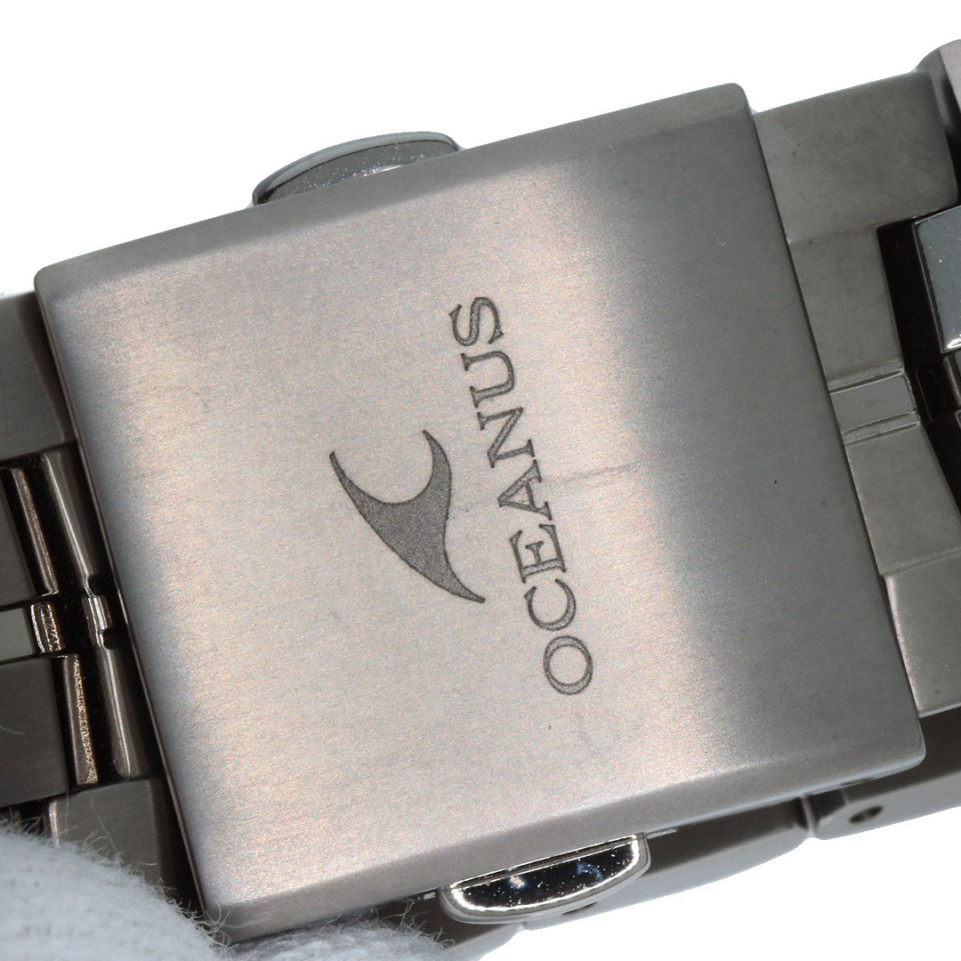 CASIO Watches Solar Powered OCW-S5000E Titanium, Titanium Silver Oceanus Manta black dial mens Used Authentic