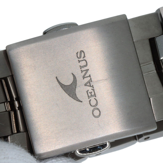 CASIO Watches Solar Powered OCW-S5000E Titanium, Titanium Silver Oceanus Manta black dial mens Used Authentic