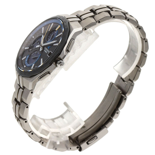 CASIO Watches Solar Powered OCW-S5000E Titanium, Titanium Silver Oceanus Manta black dial mens Used Authentic