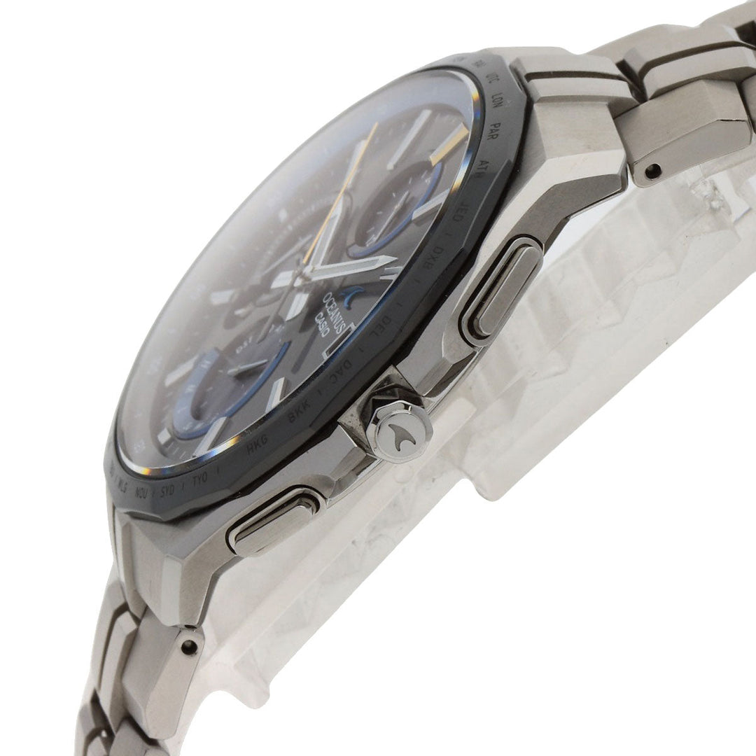 CASIO Watches Solar Powered OCW-S5000E Titanium, Titanium Silver Oceanus Manta black dial mens Used Authentic