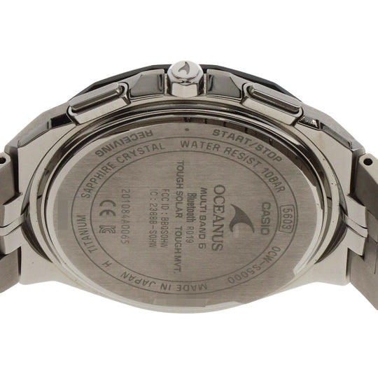 CASIO Watches Solar Powered OCW-S5000E Titanium, Titanium Silver Oceanus Manta black dial mens Used Authentic