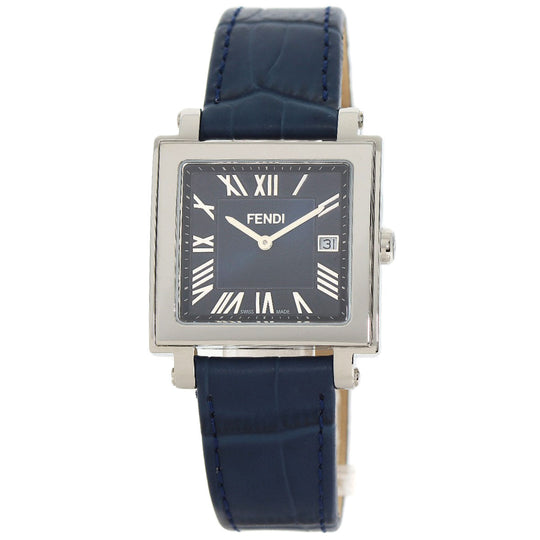FENDI Watches Quartz 60500G Stainless Steel Silver Quadro blue dial