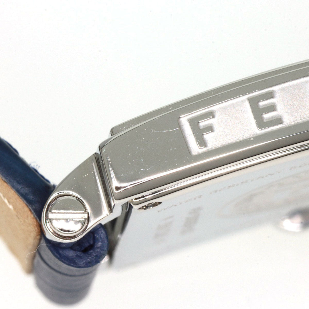 FENDI Watches Quartz 60500G Stainless Steel Silver Quadro blue dial