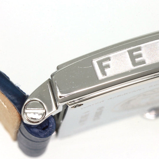FENDI Watches Quartz 60500G Stainless Steel Silver Quadro blue dial