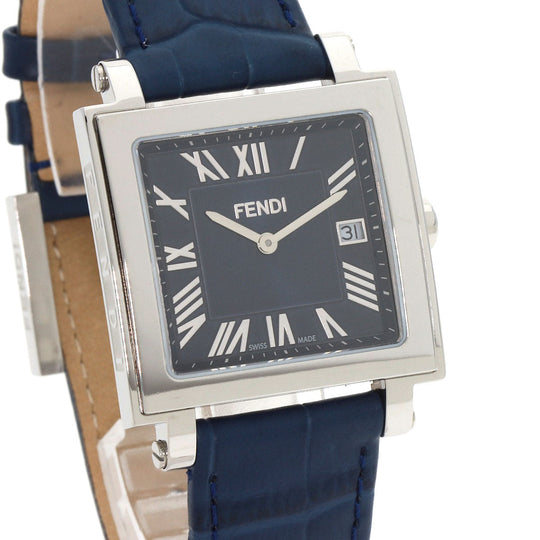 FENDI Watches Quartz 60500G Stainless Steel Silver Quadro blue dial