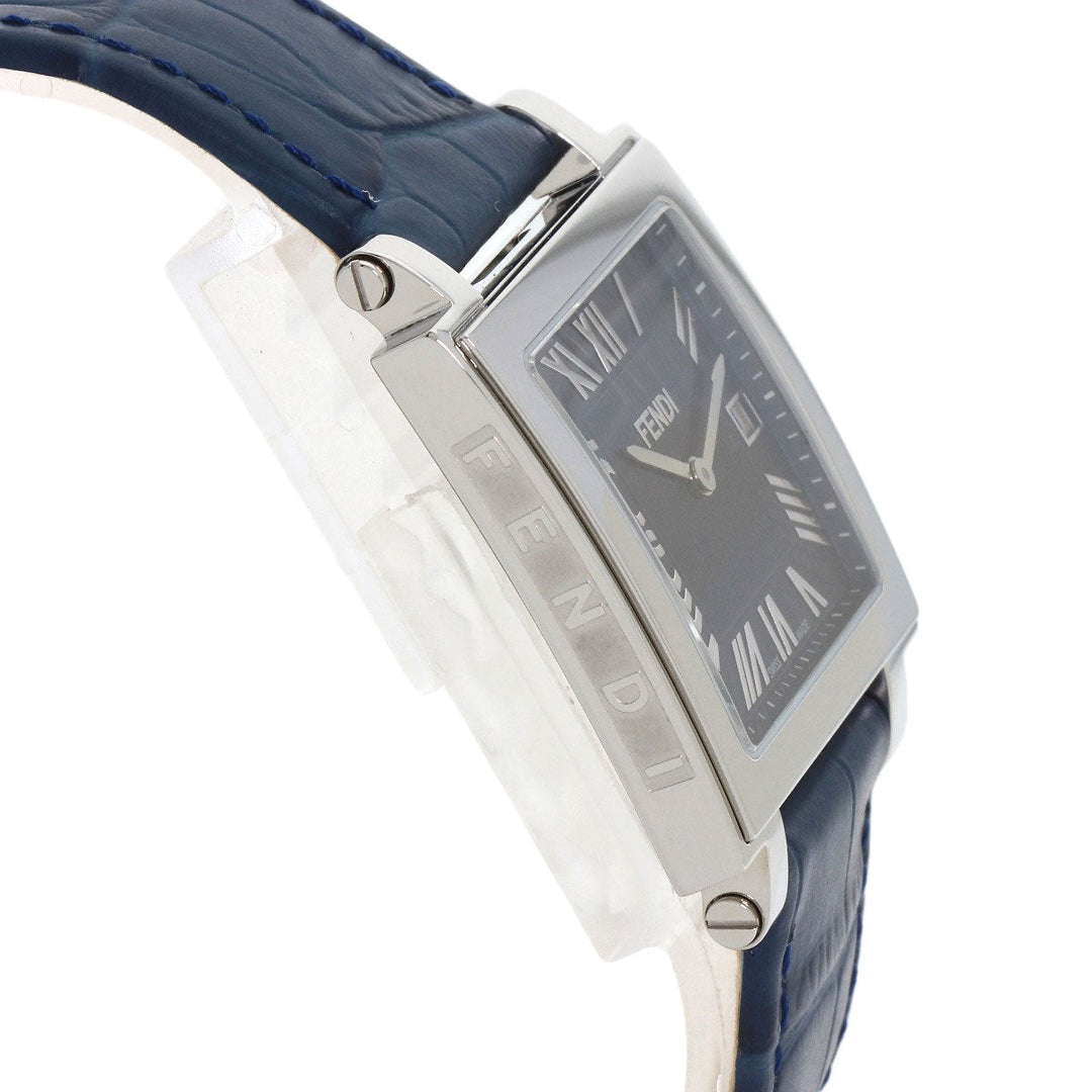 FENDI Watches Quartz 60500G Stainless Steel Silver Quadro blue dial