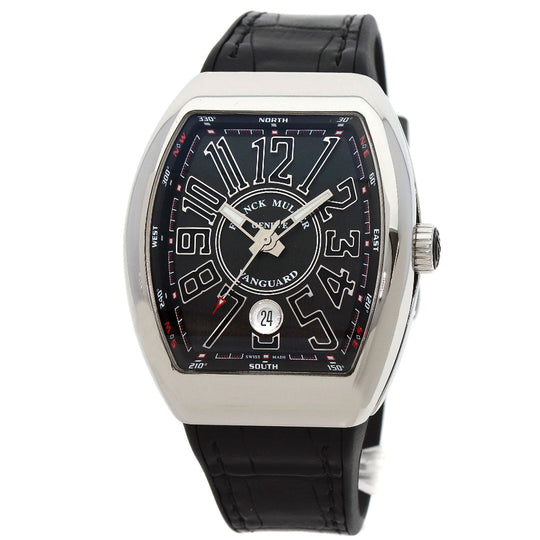 FRANCK MULLER Watches Mechanical Automatic V41SCDT Stainless Steel, Leather x Rubber Silver Vanguard black dial mens Used Authentic