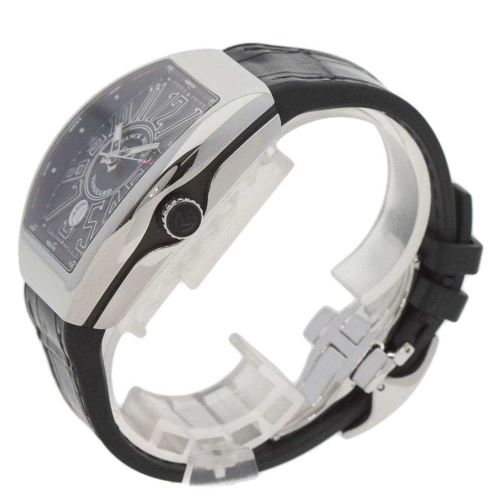FRANCK MULLER Watches Mechanical Automatic V41SCDT Stainless Steel, Leather x Rubber Silver Vanguard black dial mens Used Authentic
