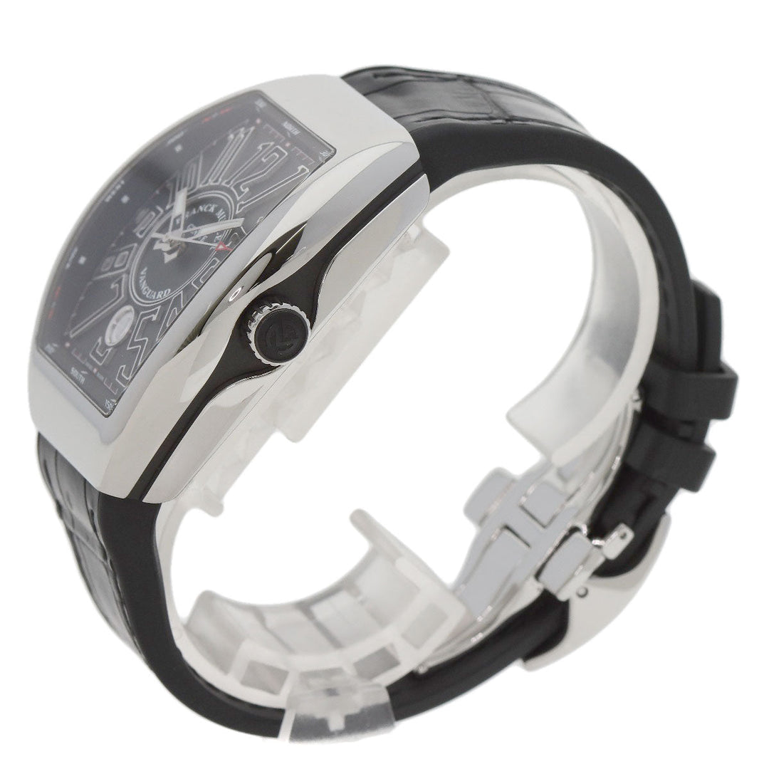 FRANCK MULLER Watches Mechanical Automatic V41SCDT Stainless Steel, Leather x Rubber Silver Vanguard black dial mens Used Authentic