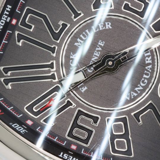 FRANCK MULLER Watches Mechanical Automatic V41SCDT Stainless Steel, Leather x Rubber Silver Vanguard black dial mens Used Authentic