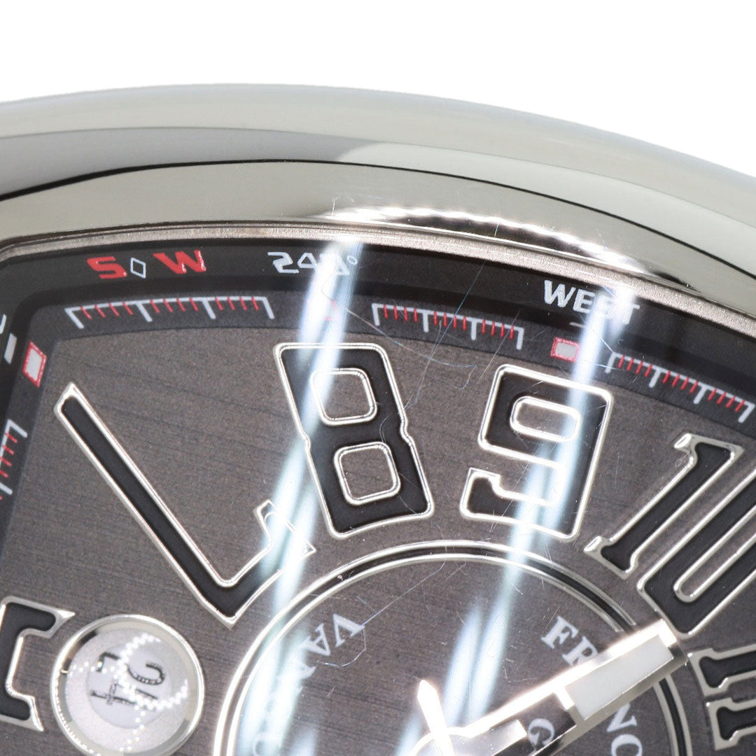 FRANCK MULLER Watches Mechanical Automatic V41SCDT Stainless Steel, Leather x Rubber Silver Vanguard black dial mens Used Authentic