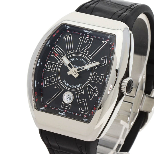 FRANCK MULLER Watches Mechanical Automatic V41SCDT Stainless Steel, Leather x Rubber Silver Vanguard black dial mens Used Authentic
