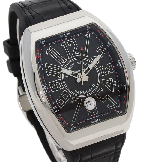 FRANCK MULLER Watches Mechanical Automatic V41SCDT Stainless Steel, Leather x Rubber Silver Vanguard black dial mens Used Authentic