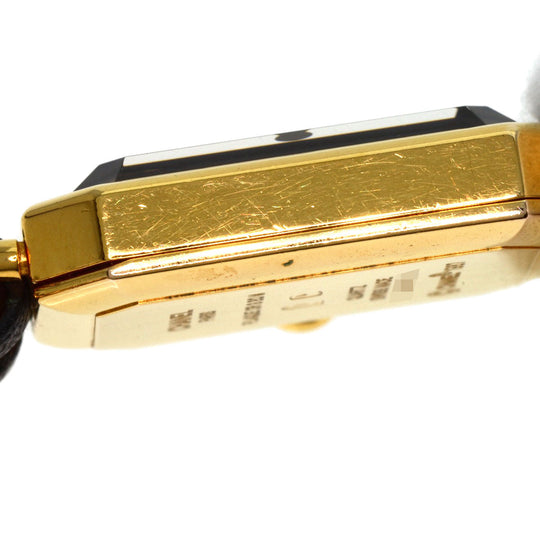 CHANEL Watches Quartz H0001 Gold Plated, GPx Leather gold Premiere L black dial Women Used Authentic