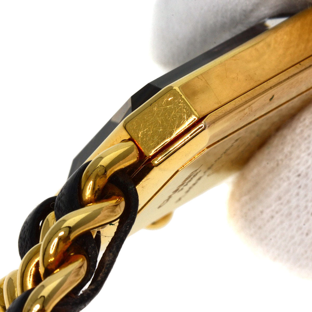 CHANEL Watches Quartz H0001 Gold Plated, GPx Leather gold Premiere L black dial Women Used Authentic