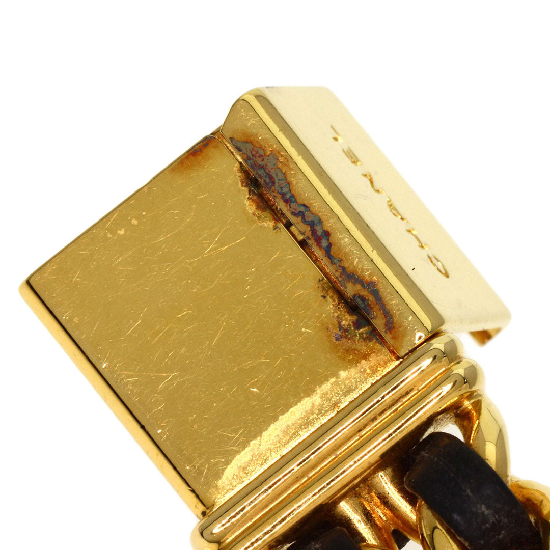 CHANEL Watches Quartz H0001 Gold Plated, GPx Leather gold Premiere L black dial Women Used Authentic