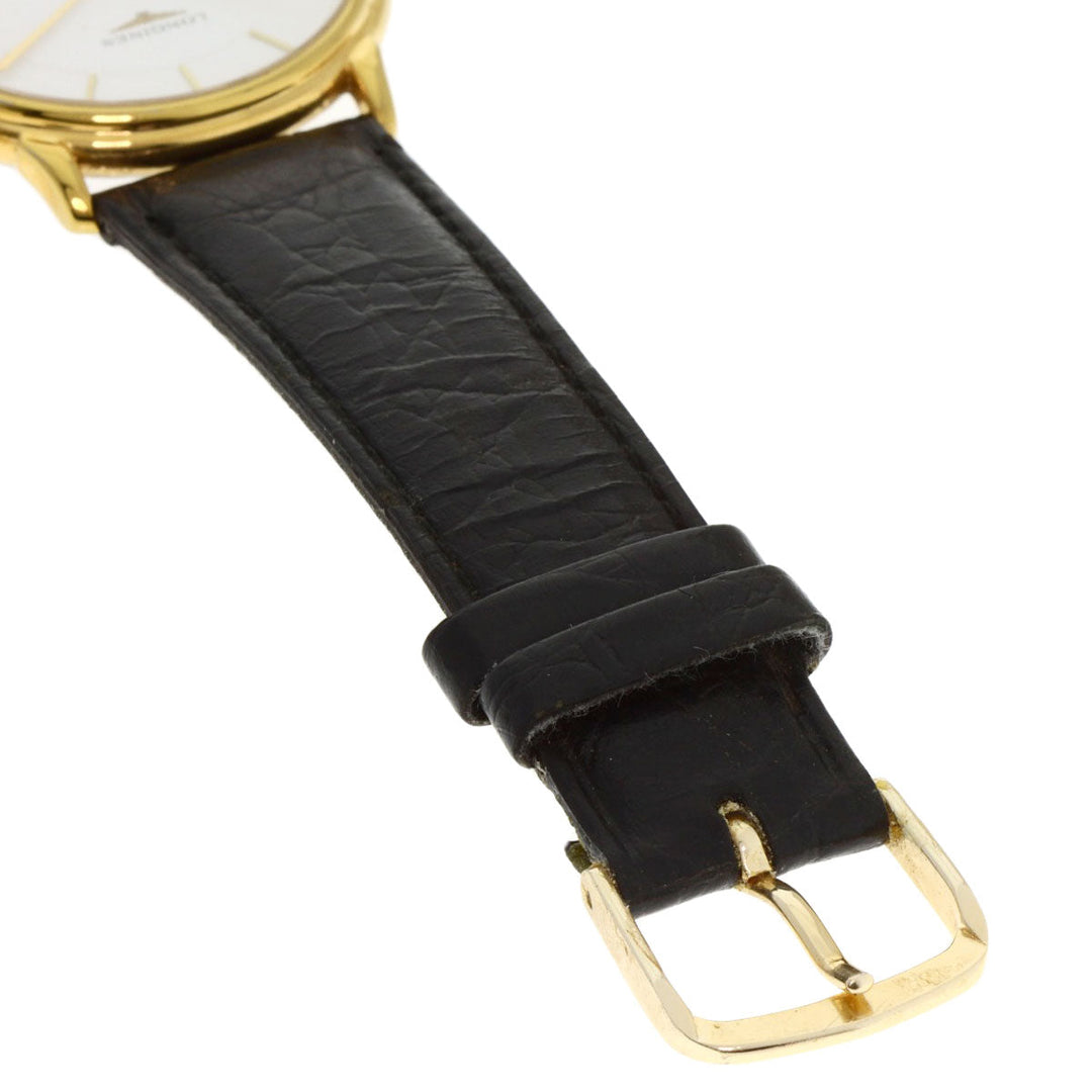 LONGINES Watches Quartz L4.677.2 Gold Plated, Leather gold Grand classic white dial mens Used Authentic