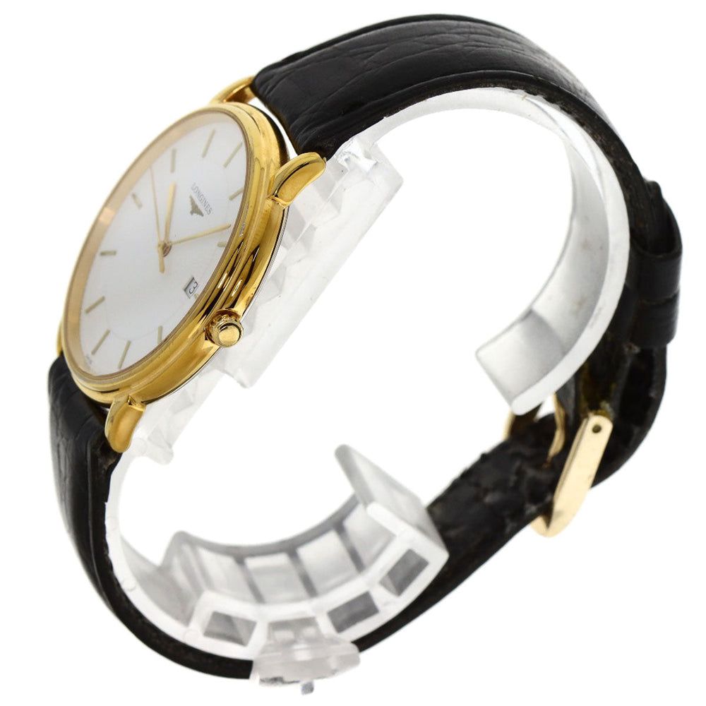 LONGINES Watches Quartz L4.677.2 Gold Plated, Leather gold Grand classic white dial mens Used Authentic