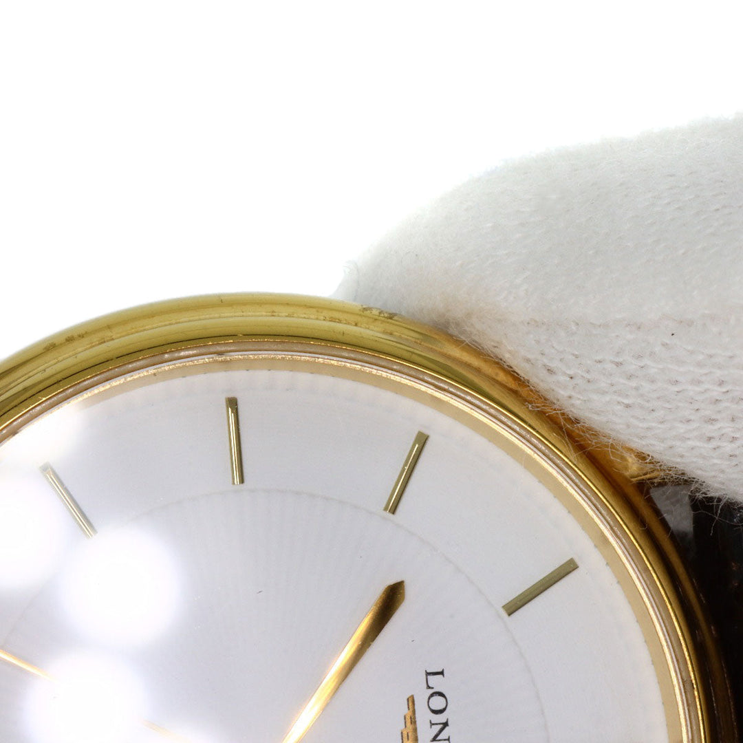 LONGINES Watches Quartz L4.677.2 Gold Plated, Leather gold Grand classic white dial mens Used Authentic