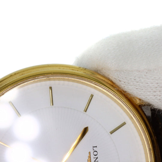 LONGINES Watches Quartz L4.677.2 Gold Plated, Leather gold Grand classic white dial mens Used Authentic