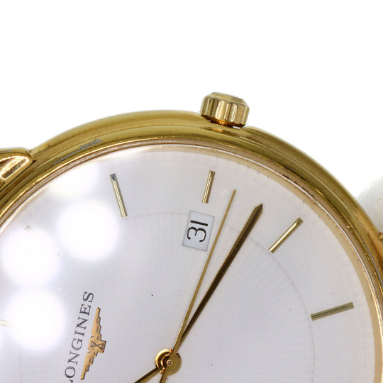 LONGINES Watches Quartz L4.677.2 Gold Plated, Leather gold Grand classic white dial mens Used Authentic