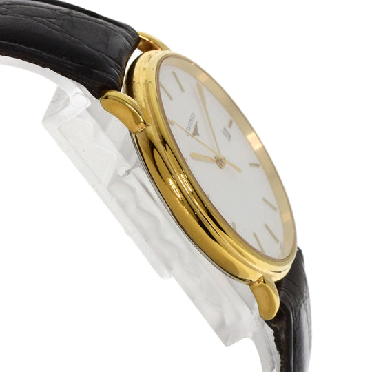 LONGINES Watches Quartz L4.677.2 Gold Plated, Leather gold Grand classic white dial mens Used Authentic
