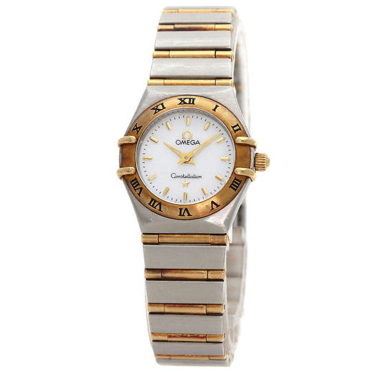 OMEGA Watches Quartz 1262.70 Stainless Steel , SSxK8YG gold Constellation Mini White shell dial Women Used Authentic
