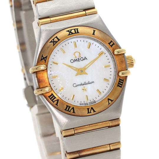 OMEGA Watches Quartz 1262.70 Stainless Steel , SSxK8YG gold Constellation Mini White shell dial Women Used Authentic