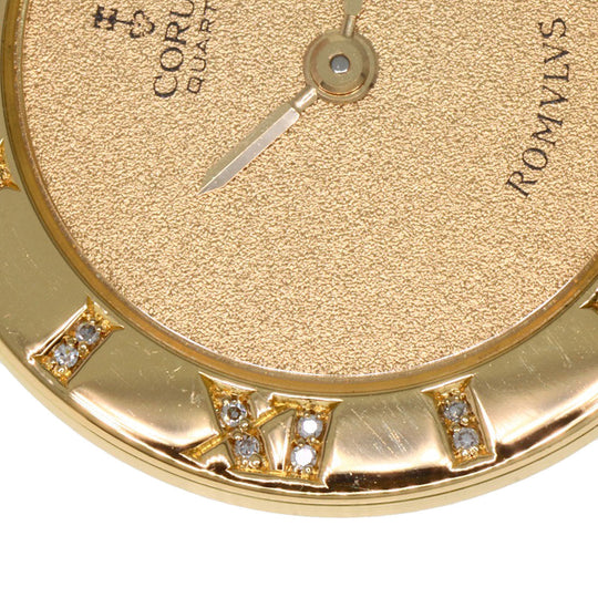 CORUM Watches Quartz 30.111.65 K18YG , Leather , Diamond gold Romulus gold dial Women Used Authentic
