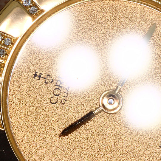 CORUM Watches Quartz 30.111.65 K18YG , Leather , Diamond gold Romulus gold dial Women Used Authentic