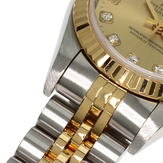 ROLEX Watches Mechanical Automatic 69173G Stainless Steel gold Datejust 10P Diamond Champagne Gold dial