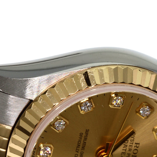 ROLEX Watches Mechanical Automatic 69173G Stainless Steel gold Datejust 10P Diamond Champagne Gold dial