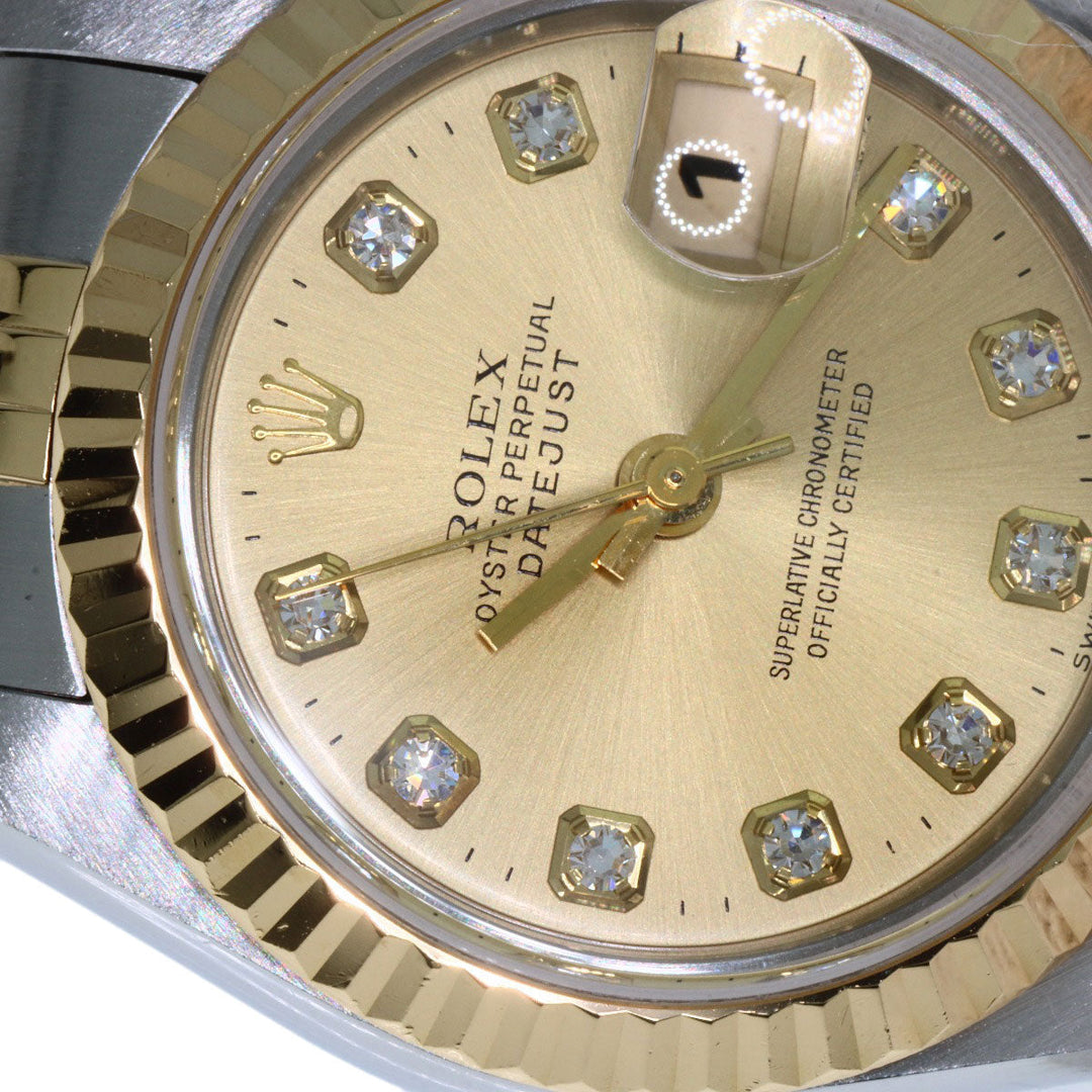 ROLEX Watches Mechanical Automatic 69173G Stainless Steel gold Datejust 10P Diamond Champagne Gold dial