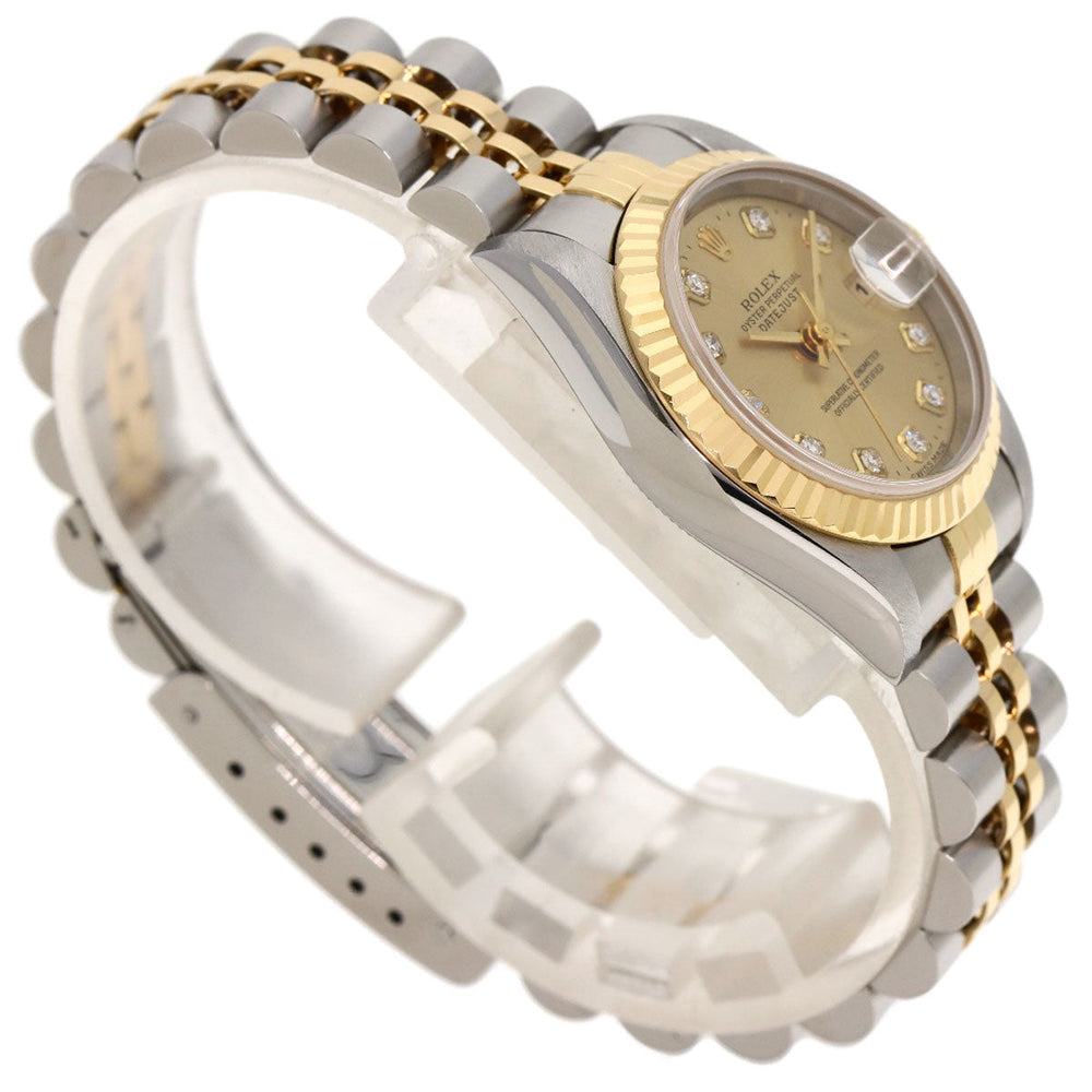 ROLEX Watches Mechanical Automatic 69173G Stainless Steel gold Datejust 10P Diamond Champagne Gold dial