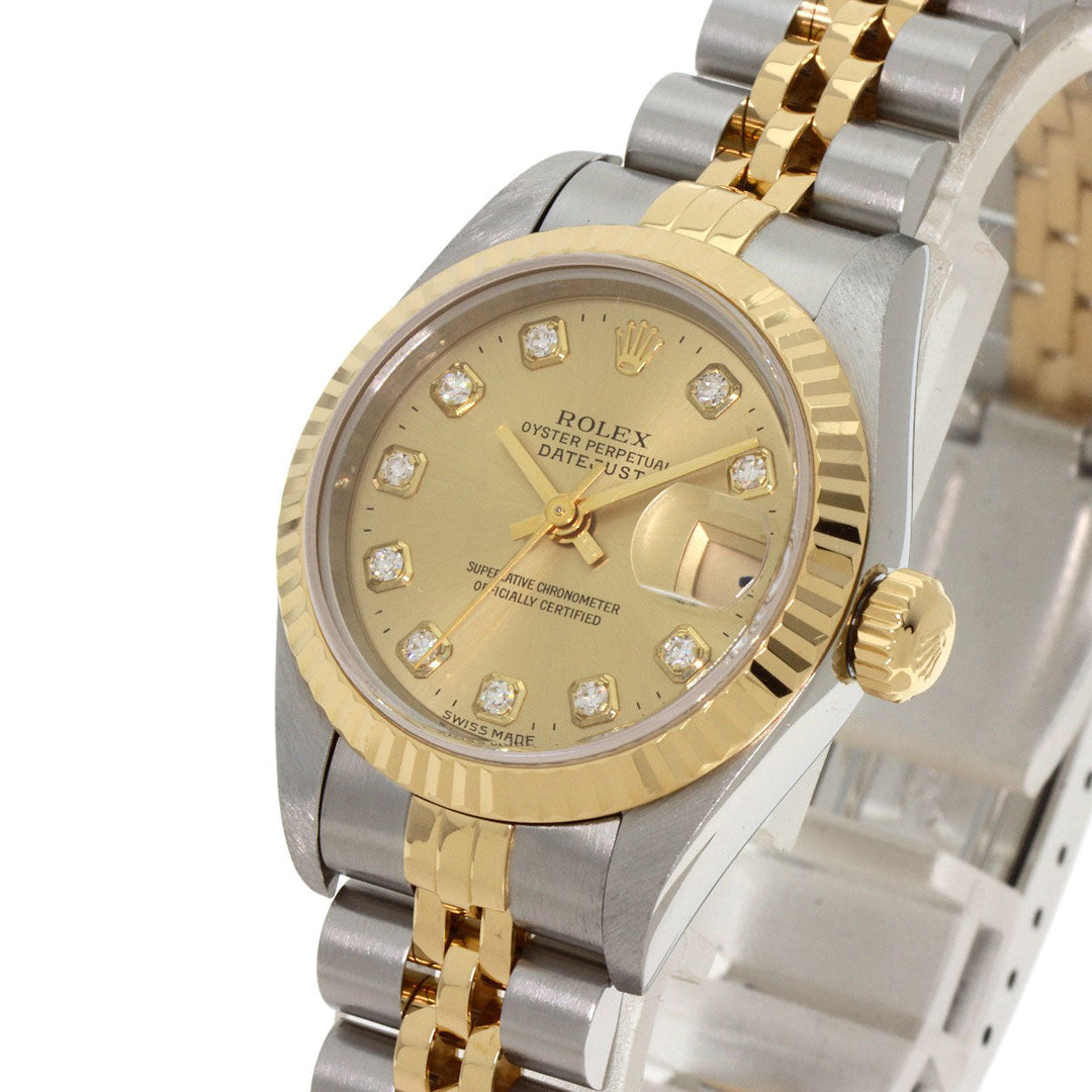 ROLEX Watches Mechanical Automatic 69173G Stainless Steel gold Datejust 10P Diamond Champagne Gold dial