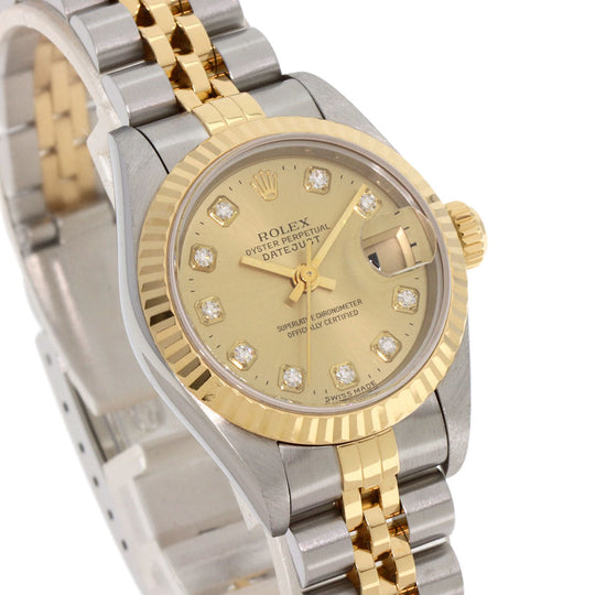 ROLEX Watches Mechanical Automatic 69173G Stainless Steel gold Datejust 10P Diamond Champagne Gold dial