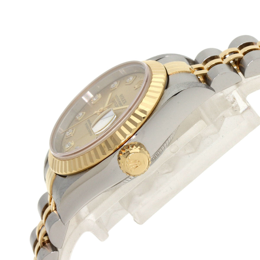 ROLEX Watches Mechanical Automatic 69173G Stainless Steel gold Datejust 10P Diamond Champagne Gold dial