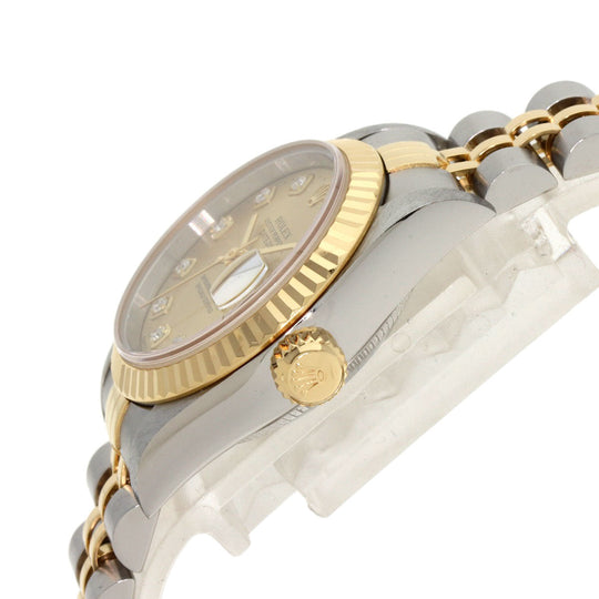 ROLEX Watches Mechanical Automatic 69173G Stainless Steel gold Datejust 10P Diamond Champagne Gold dial