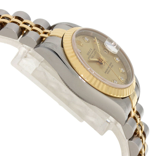 ROLEX Watches Mechanical Automatic 69173G Stainless Steel gold Datejust 10P Diamond Champagne Gold dial