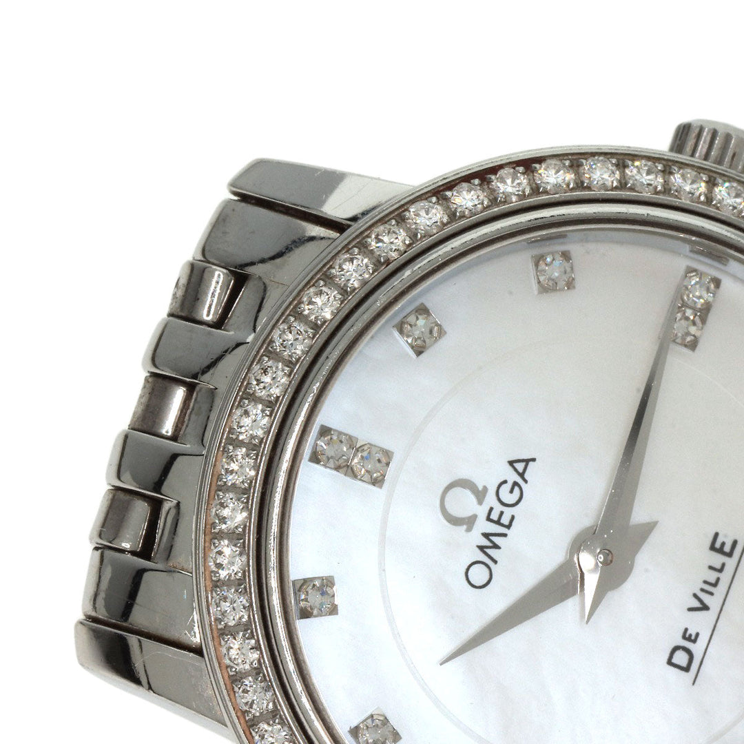 OMEGA Watches Quartz 413.15.27.60.55.001 Stainless Steel , Stainless Steel Silver De Ville Prestige Diamond White shell dial Women Used Authentic