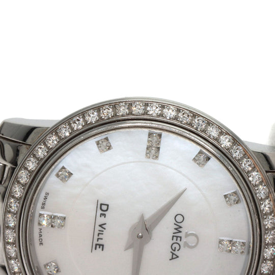 OMEGA Watches Quartz 413.15.27.60.55.001 Stainless Steel , Stainless Steel Silver De Ville Prestige Diamond White shell dial Women Used Authentic