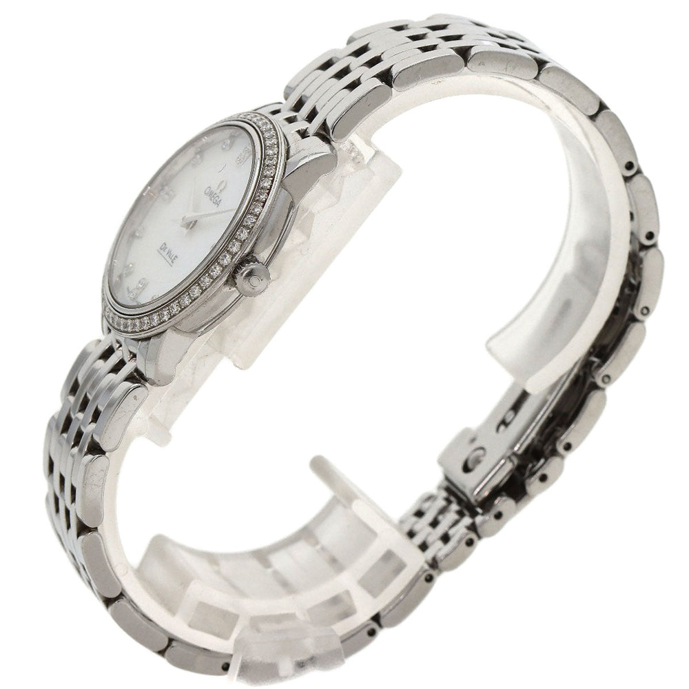 OMEGA Watches Quartz 413.15.27.60.55.001 Stainless Steel , Stainless Steel Silver De Ville Prestige Diamond White shell dial Women Used Authentic